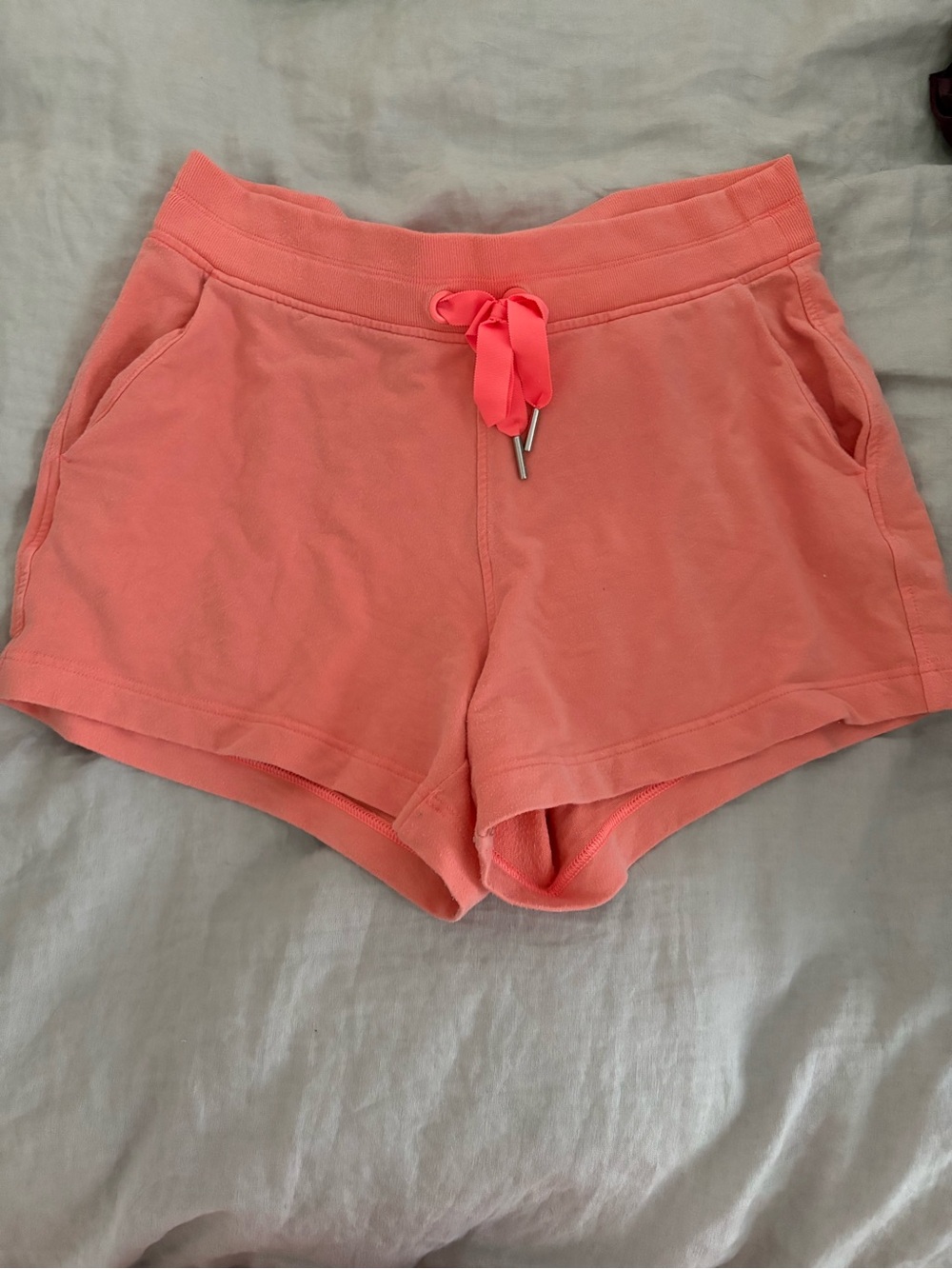 Athleta Coral Pink Drawstring Athletic Shorts